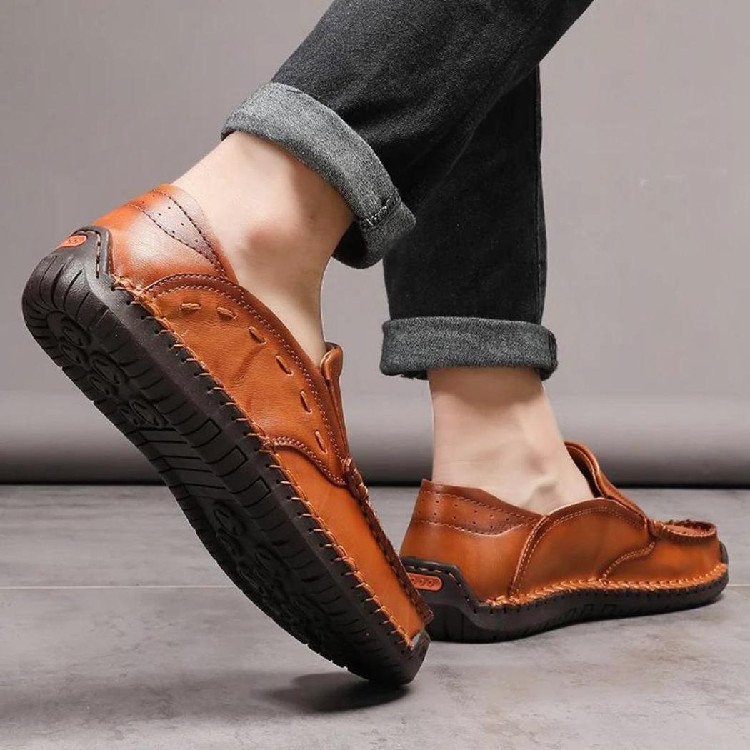 Mocassins Décontractés En Cuir Véritable Pour Hommes, Chaussures