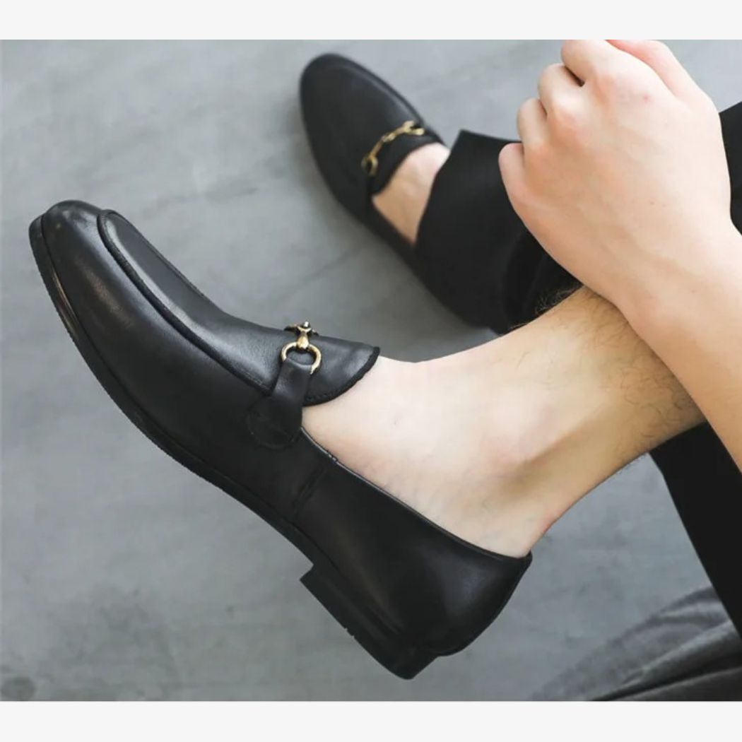 Mocassin en cuir noir semelle crantée - Mika ❘ Rudy's Paris
