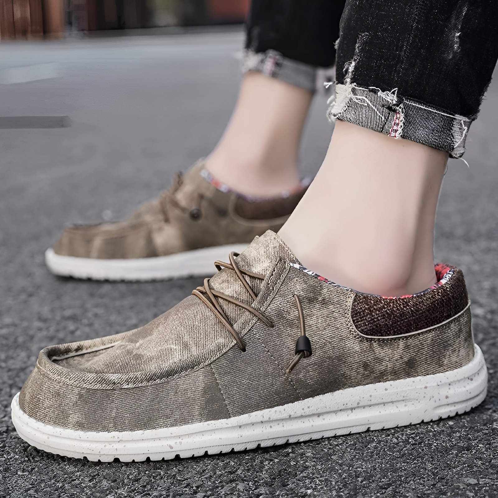 Mocassins avec doublure florale pour homme • Mon Mocassin