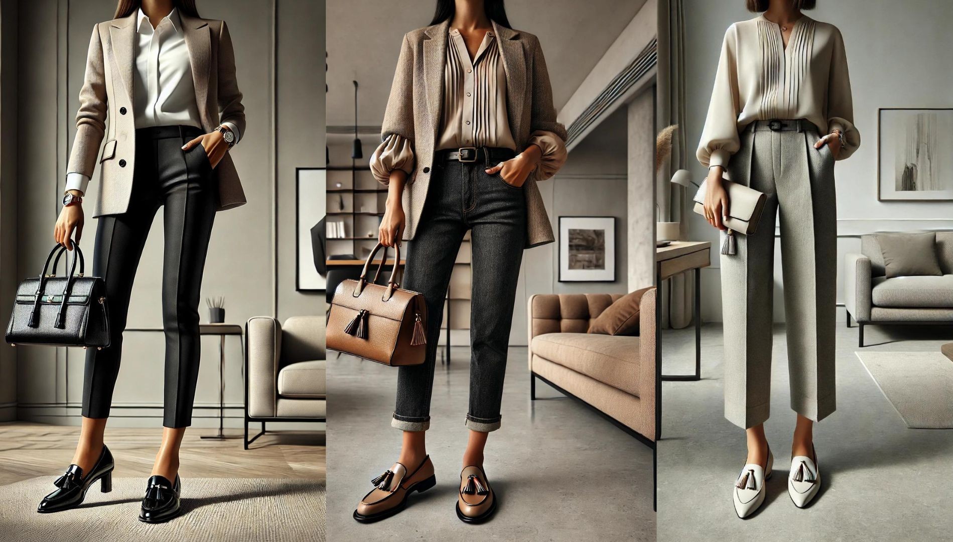 Idées de looks professionnels avec des mocassins à gland