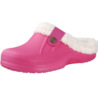 Mocassin sabot fourré en plastique pour femme